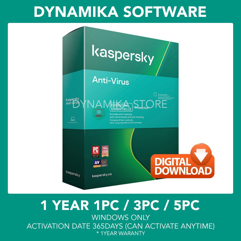 Kaspersky Anti Virus 2024 1Year 100 ORIGINAL Shopee Malaysia