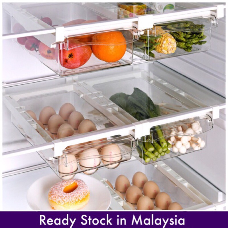 【Ready Stock】 Freezer Bins Refrigerator Organizer Stackable Storage ...