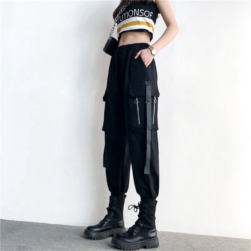 Korean Woman Girl Style Black pant, Women's Fashion, Bottoms, Other Bottoms  on Carousell