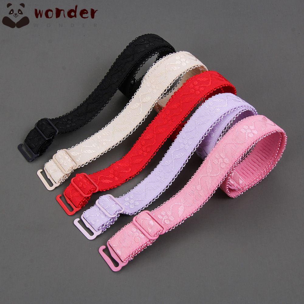 WONDERFUL 2 Pairs Fashion Bra Straps Elastic Embroidery Adjustable