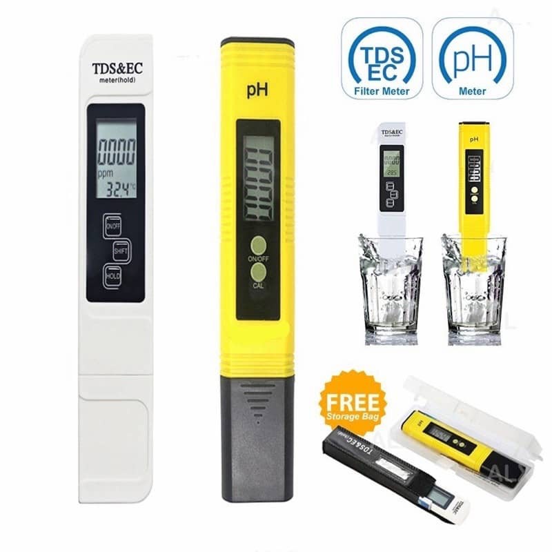 Portable PH Meter + Digital LCD Water Purity TDS EC Meter Temperature ...