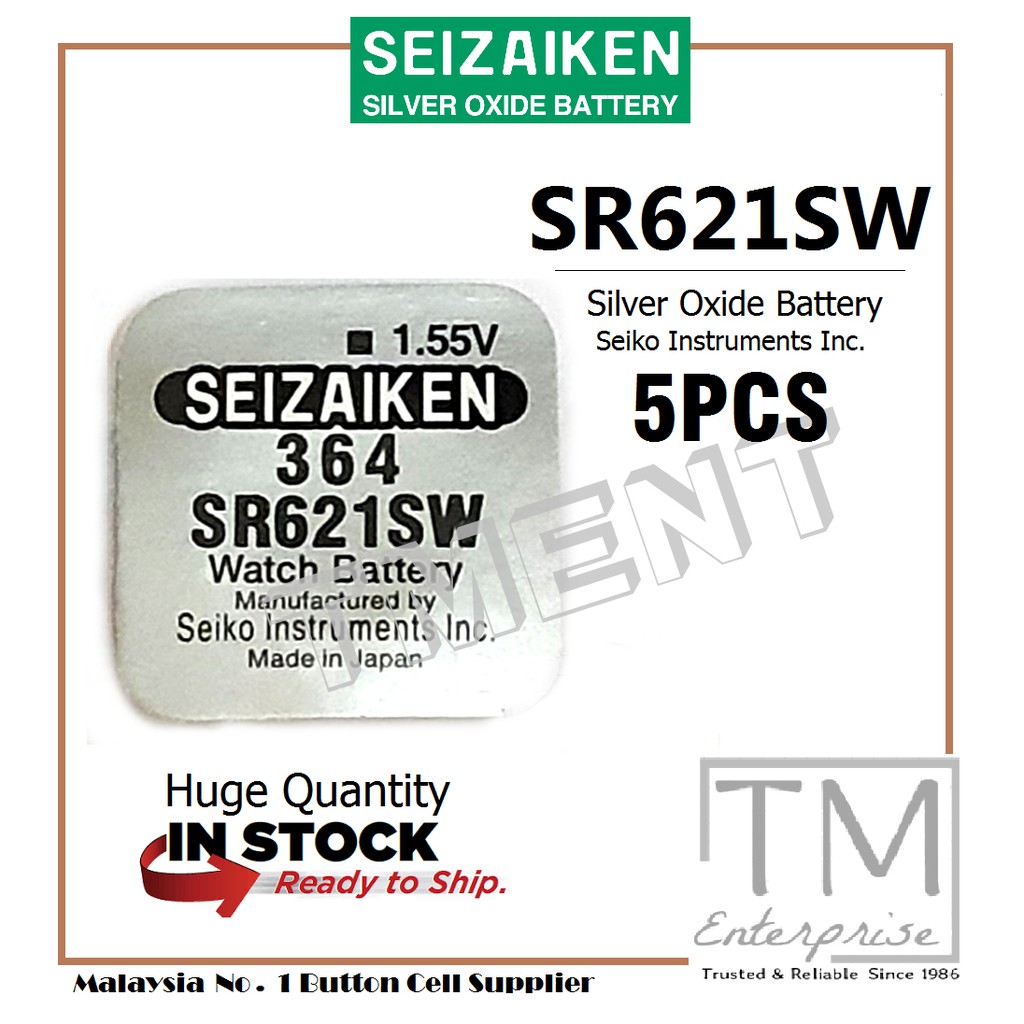 SEIZAIKEN 364 SR621SW GENUINE SEIKO JAPAN CELL 1.55V BATTERY SR621 sr 621