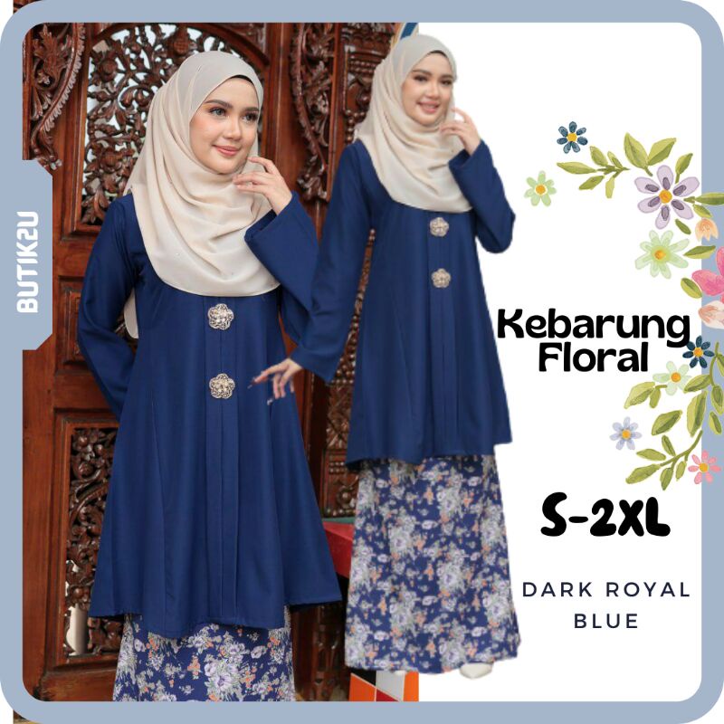 Baju Kebarung Kebaya Kurung S 2XL color warna dark royal blue