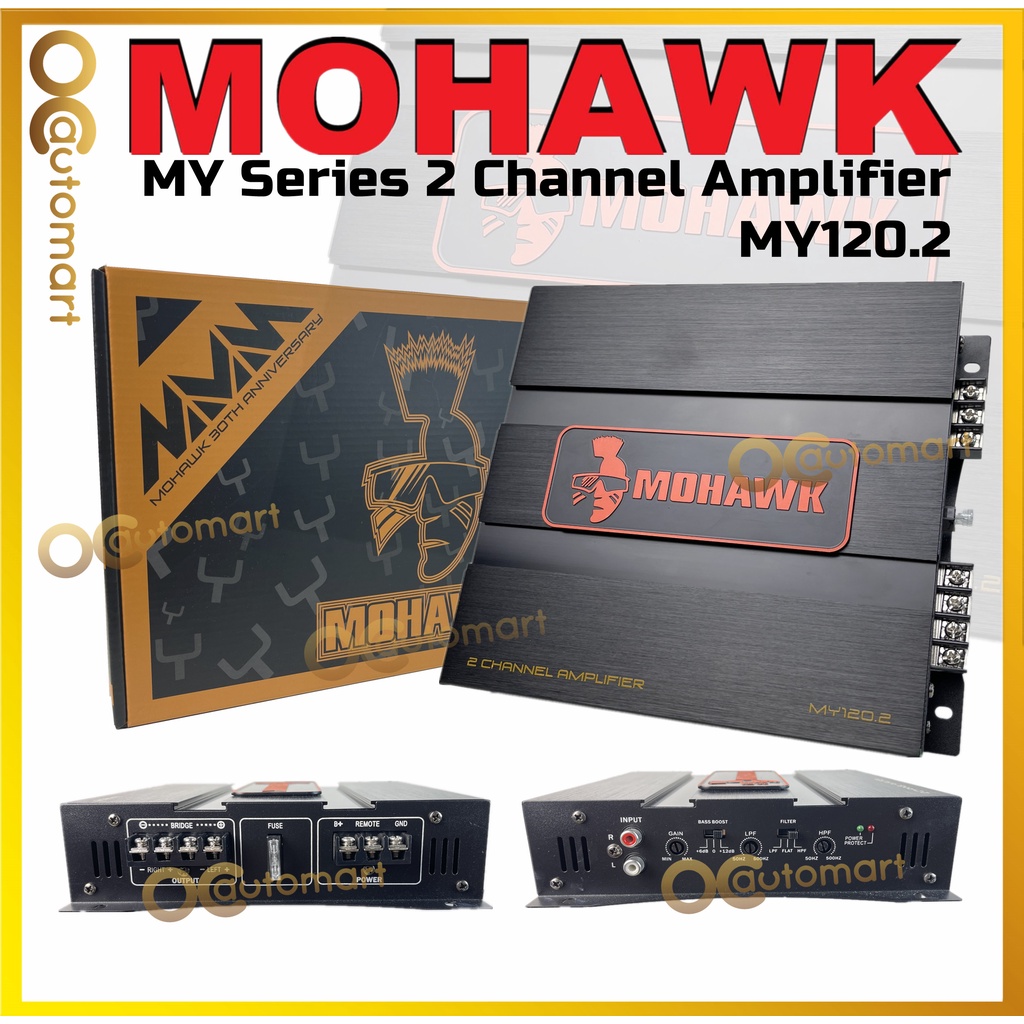 Mohawk MY Series 2 Channel Amplifier MY-120.2 High Power Amp 2Ch Car ...