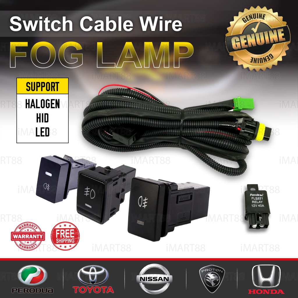 Honda Toyota Nissan Proton Perodua Fog Lamp Wiring Kit Wayar Modify