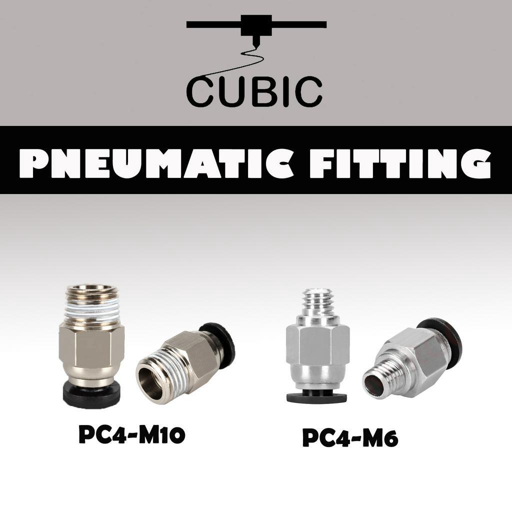 Tube Bowden Tube PTFE 4M Avec Raccords Pneumatiques PC4-M6 Et PC4-M10