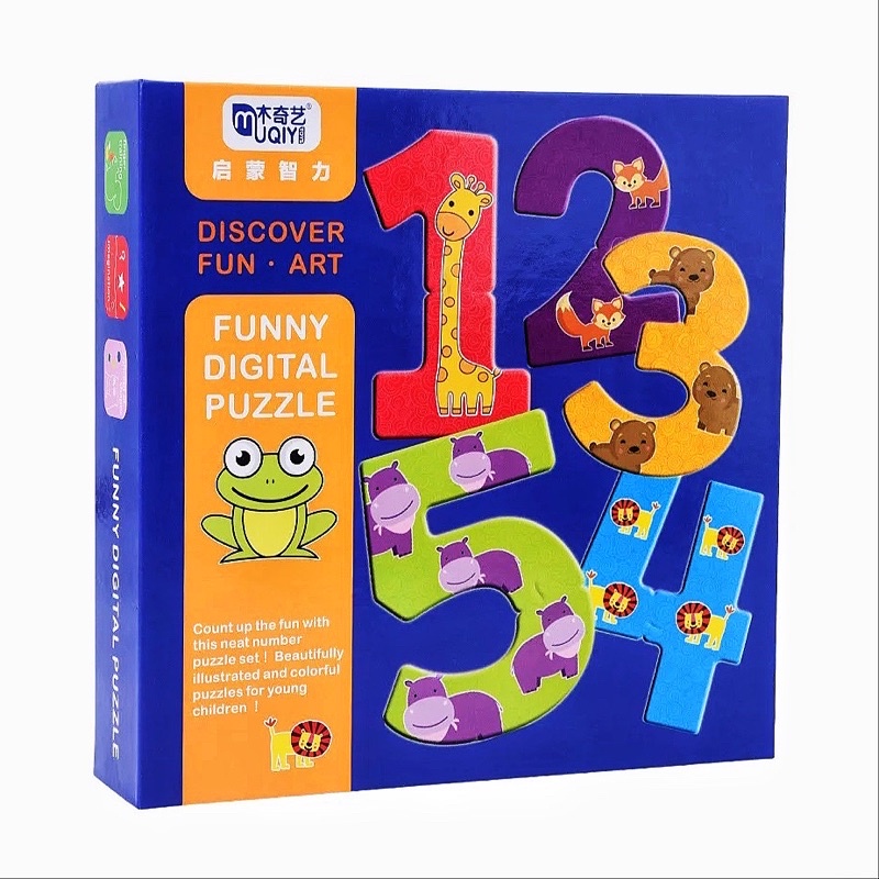 Children ABC 123 Puzzle Alphabet Number Wooden Jigsaw Puzzle Early ...