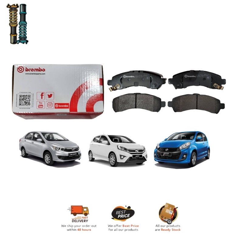 🚨 BREMBO 🚨 PERODUA MYVI 20112017, AXIA, BEZZA FRONT BRAKE PAD 1 SET
