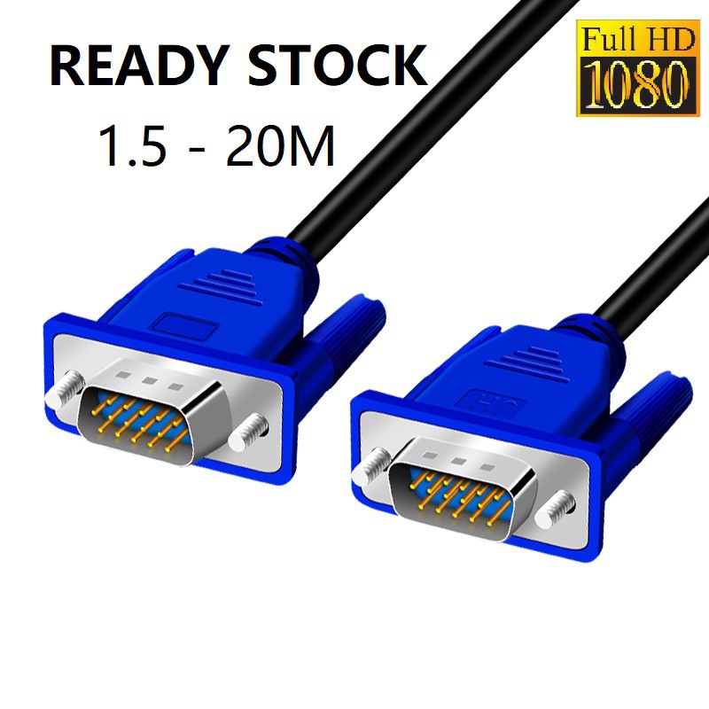 VGA Cable / RGB Cable 15pin Male to Male 3C+4 for HDTV Projector