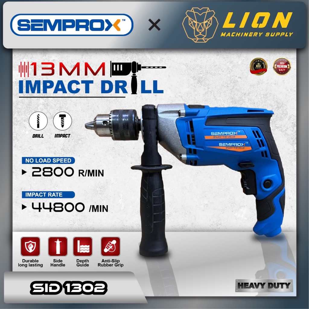 SEMPROX 13mm 600Watt Industrial Impact Drill SID1302 - Heavy Duty - 6 ...