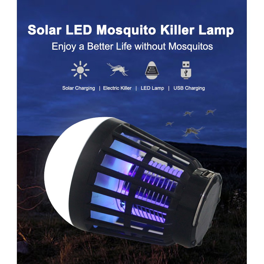 Solar Mosquito Killer Lamp 2200mAh Rechargeable Mosquito Killer Solar Bug Zapper Anti Muggen LED