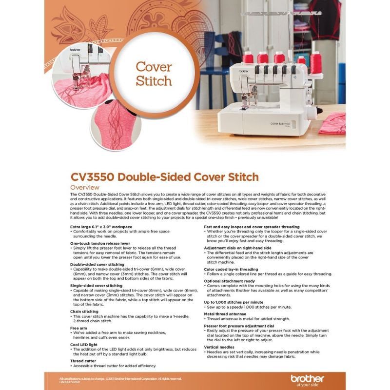 Mesin jahit Brother CV3550 cover stitch sewing machine Shopee Malaysia