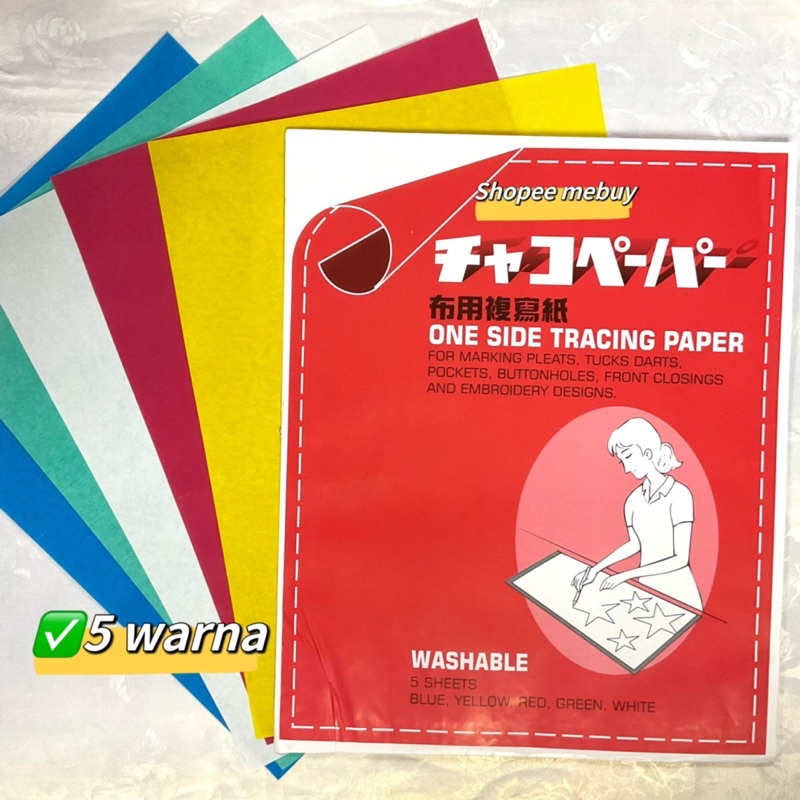 🇲🇾5pcs Tracing Paper Kertas Karbon Jahit 5 Warna Carbon Paper Shopee Malaysia 