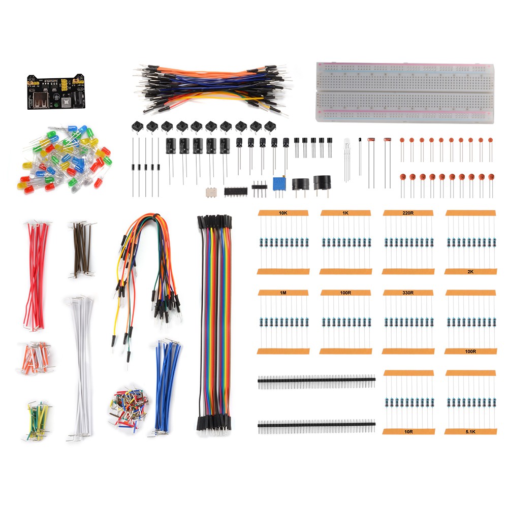 Starter Learning Kit for Arduino RasPi Breadboard Cable Electronic Fun ...