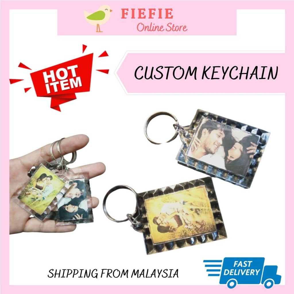 🔥READY STOCK🇲🇾🔥 KEYCHAIN CUSTOMIZED DIY PICTURE [Picture Frame/ Transparent Keyring Photo