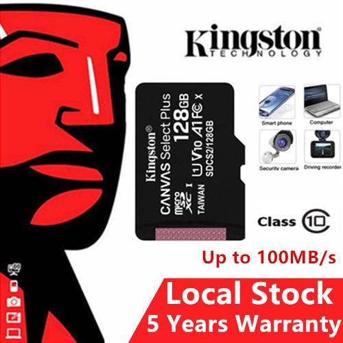 【LOCAL STOCK】 Kingston Micro SD Card Memory Card Class 10 100MB/s 16GB