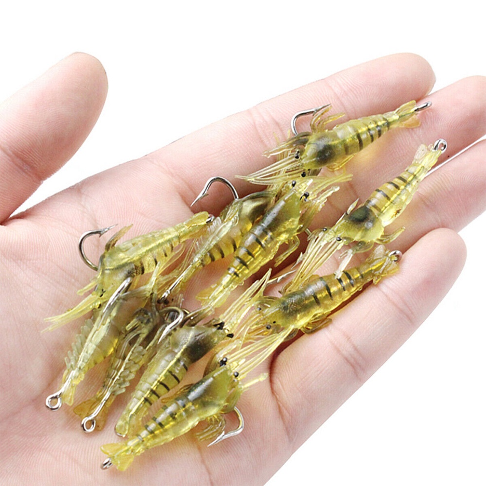 1pc Artificial Bait For Fishing, Shrimp Shape With Hook, Soft