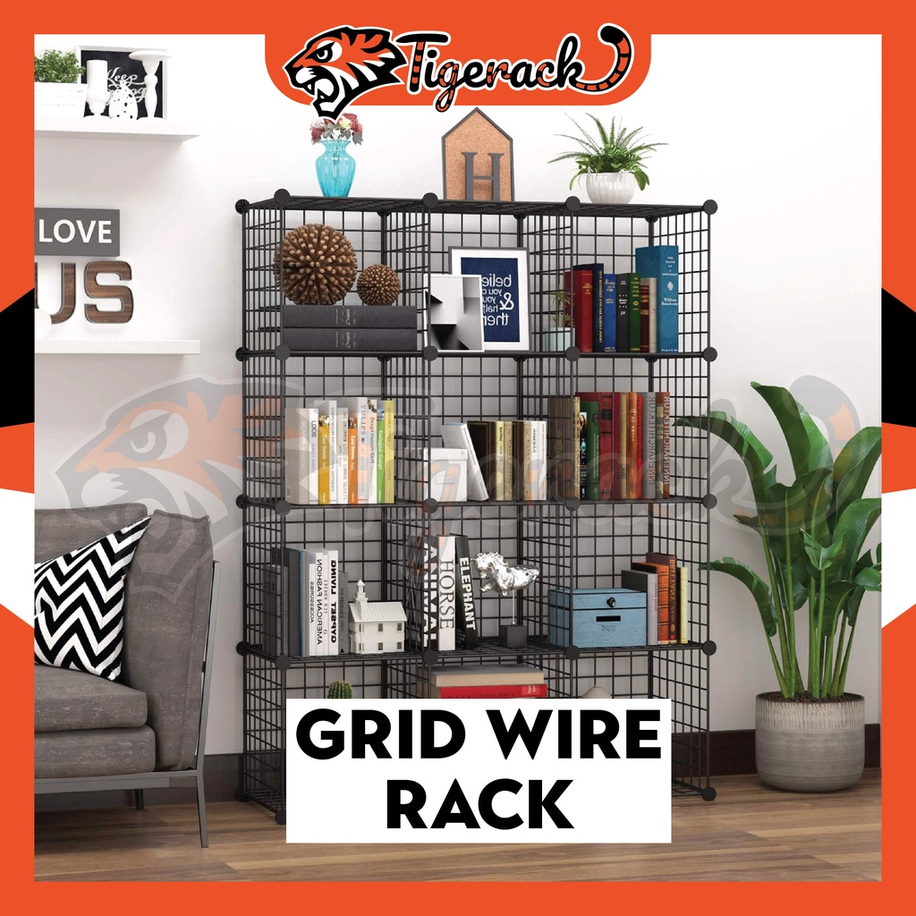 TIGERACK [New Arrival] Boltless Rack Grid Wire Rack Storage Rack Wardrobe Shelves Rack Bookshelf