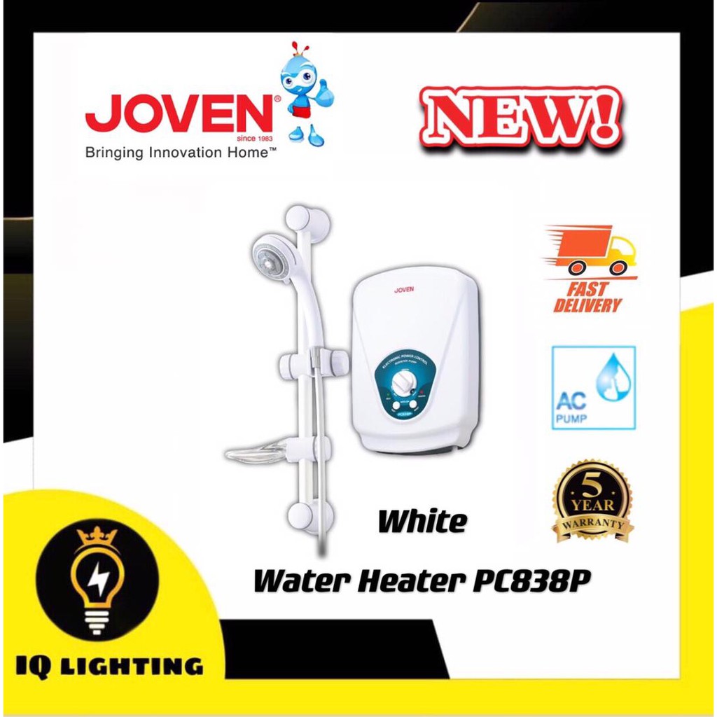 JOVEN PC838P INSTANT WATER HEATER WITH BOOSTER PUMP (WHITE) Shopee