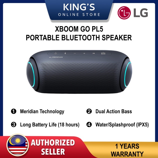 LG XBOOM Go PL5 Meridian Technology Long Battery Life Portable ...