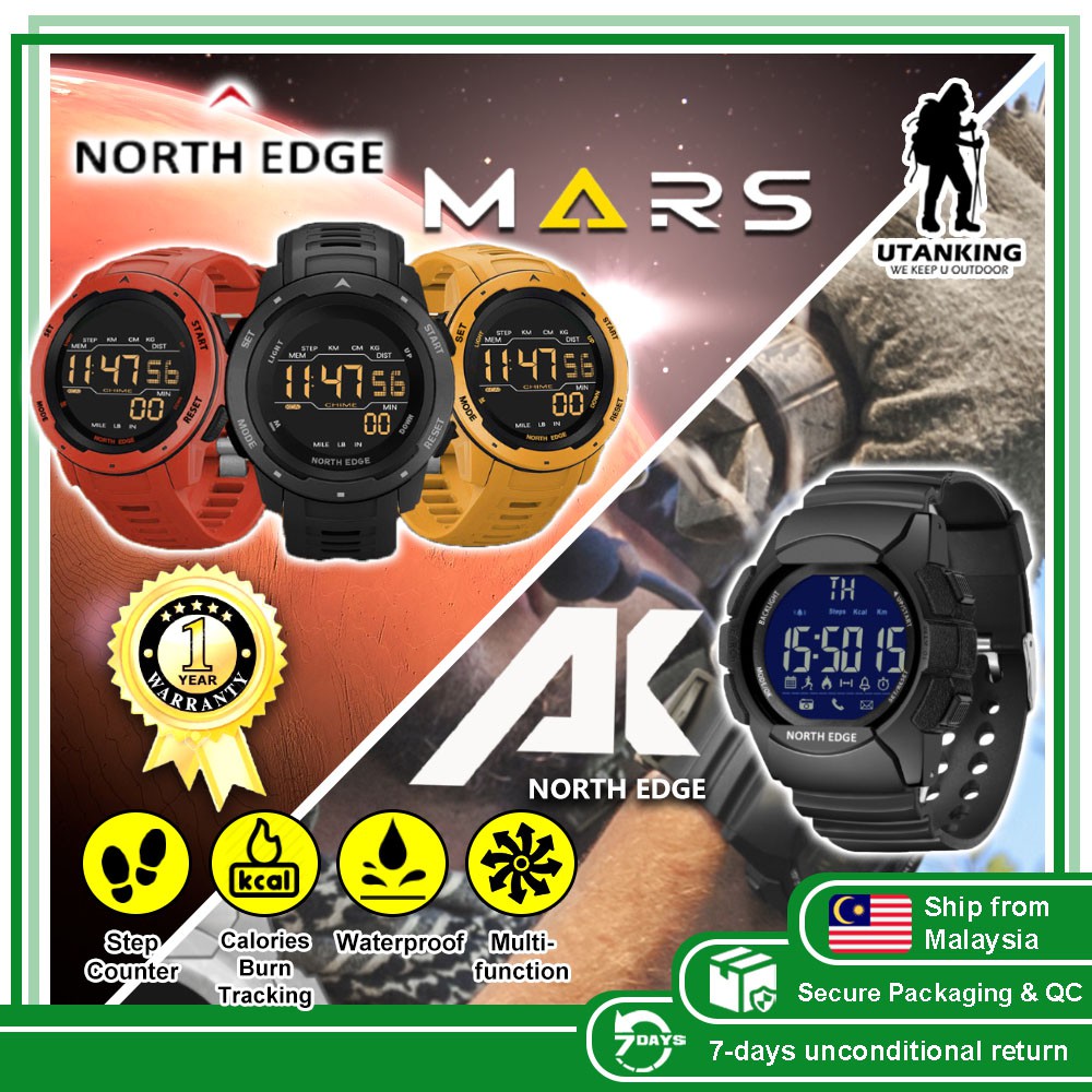 NORTH EDGE MARS Sport Watches AK Men Digital Smart Watch Outdoor