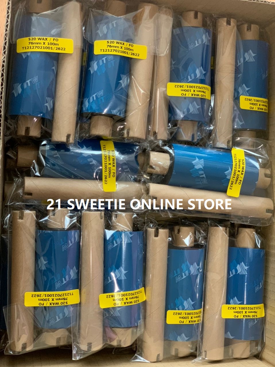 [1 roll] Premium 76mm x 100m Thermal Transfer Wax Ribbon 76x100 ITW TTR ...