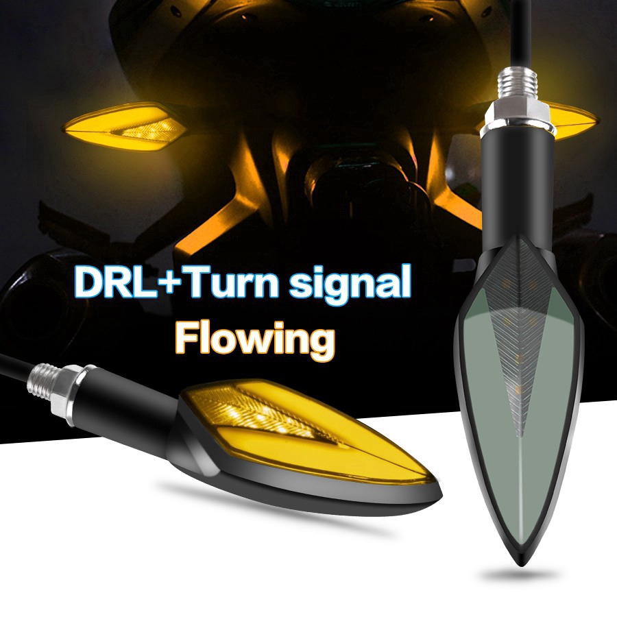 LED DRL & Turn Signal Flowing Motor Led Light Indicator Lamp Motorcycle ...