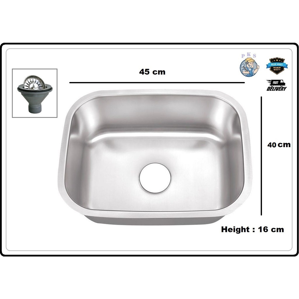 STAINLESS STEEL SINGLE BOWL SINK KITCHEN COMES WITH Big Waste   3cd55b20e8b0a4ee543d3efb8be8d18e