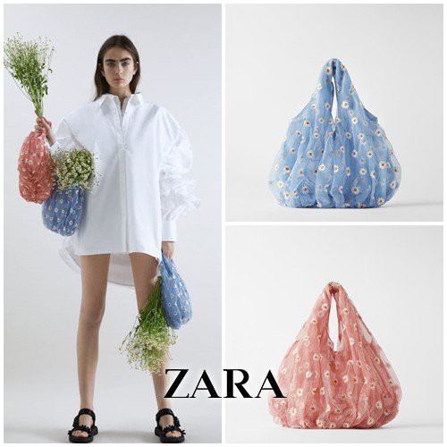 Zara embroidered discount tulle bucket bag