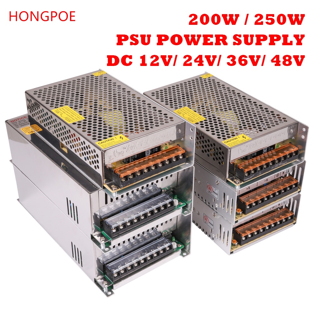 Alimentatore Switching Universale DC 5V 12V 24V &ndash; Per LED, CCTV, Radio &ndash; 1A-60A
