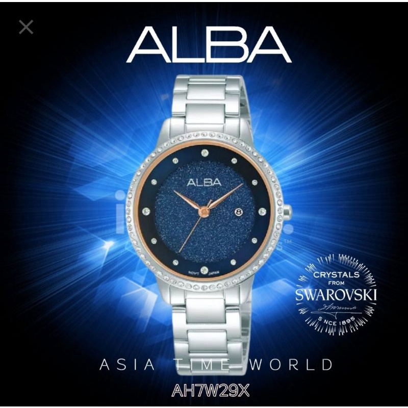 Alba x Swarovski crystal Lady watches with date ah7w29x