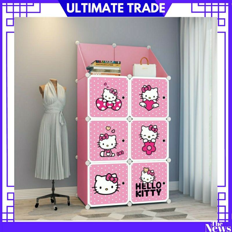 HELLO KITTY PINK 6C Upper Rack DIY Rack Storage Cabinet Wardrobe (KT6UR ...