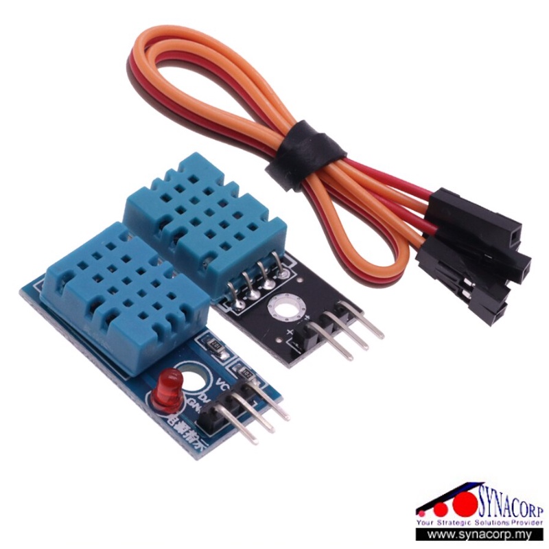 Temperature Humidity Sensor Module DHT11 With PCB, 0 to 100% RH