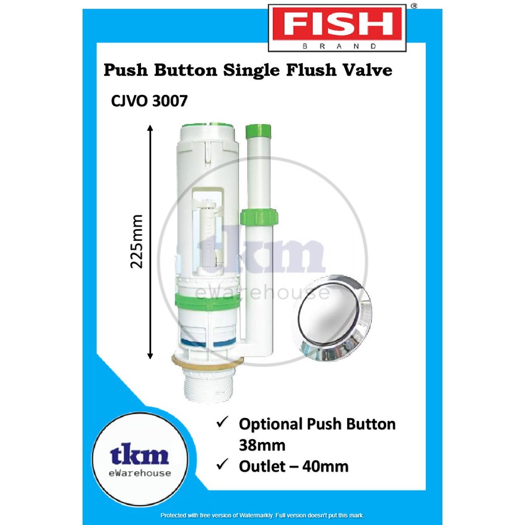 FISH BRAND PUSH BUTTON SINGLE DUAL FLUSH VALVE PUSH BUTTON 38MM OUTLET ...
