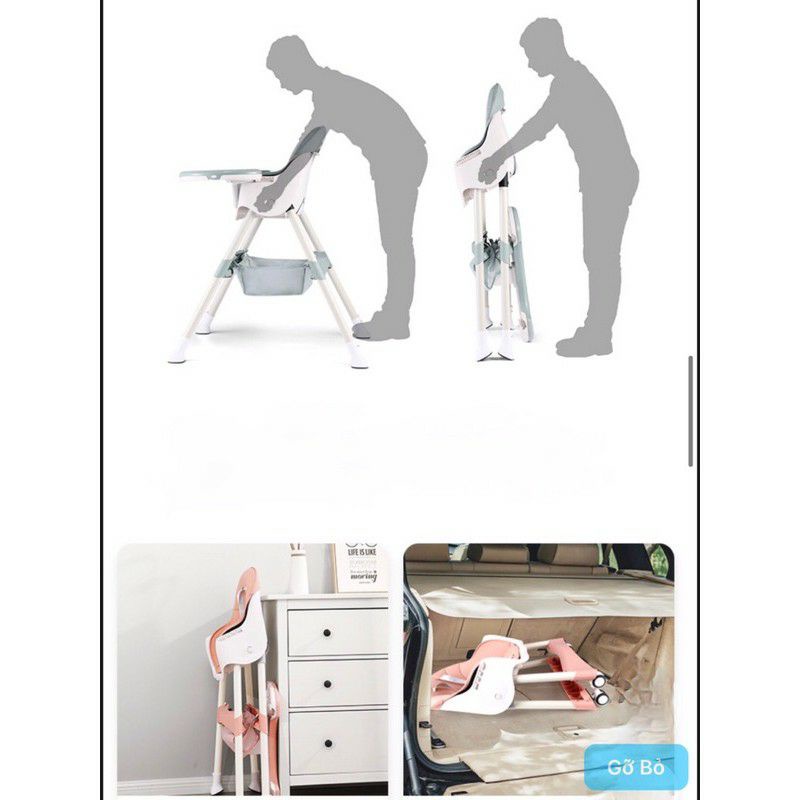 Multifunctional Folding High Chair with Wheels Made in Korea | Shopee ...