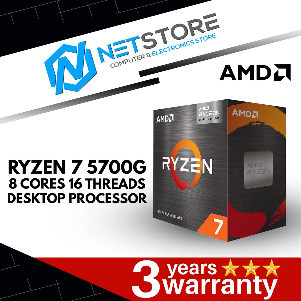 AMD Ryzen 7 5700G 8-Core, 16-Thread Unlocked Desktop Processor with Radeon  Graphics