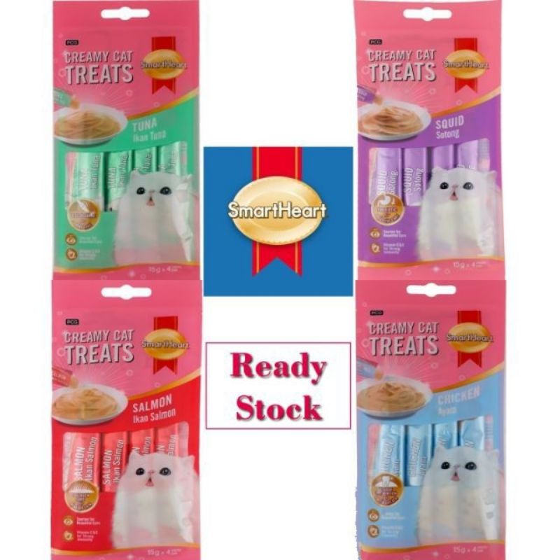 Ready Stock Expired 16122023smartheart Creamy Cat Treats 15g X 4 Pcs 60g Net Cat Snack