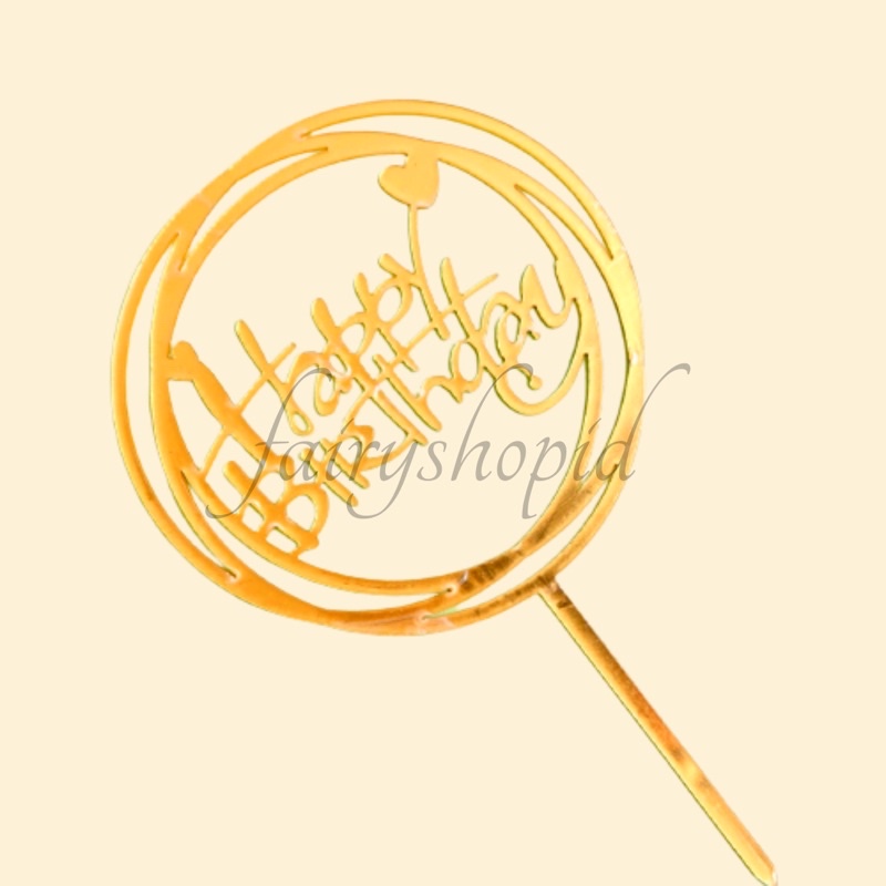 Bejotaa Gold Mirror Acrylic Birthday Cake Topper - Happy Birthday Decor, Reusable, No Assembly Needed - View #8