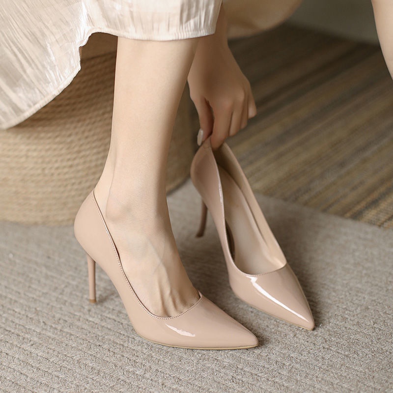 Nude high cheap heel pumps