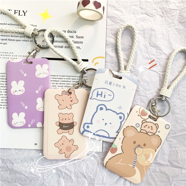 Cute Cartoon id card Holder with Keychain 1pcs | Shopee Malaysia