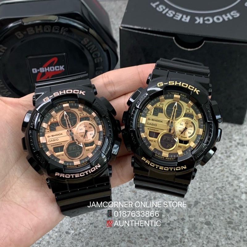 100 ORIGINAL CASIO G SHOCK GA 140GB SERIES glossy black RESIN