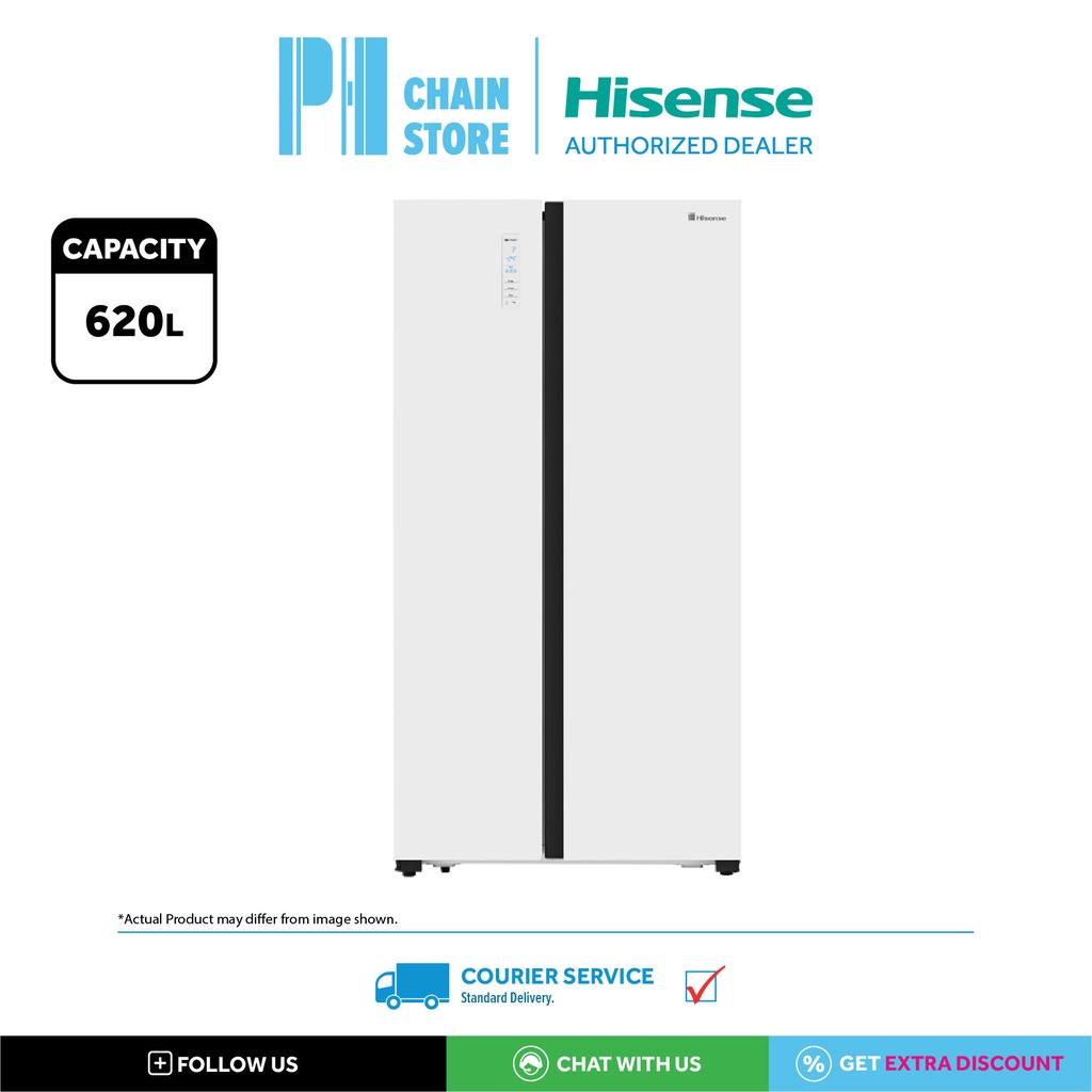 (COURIER SERVICE) HISENSE RS688N4AWU 620L SIDEBYSIDE INVERTER FRIDGE