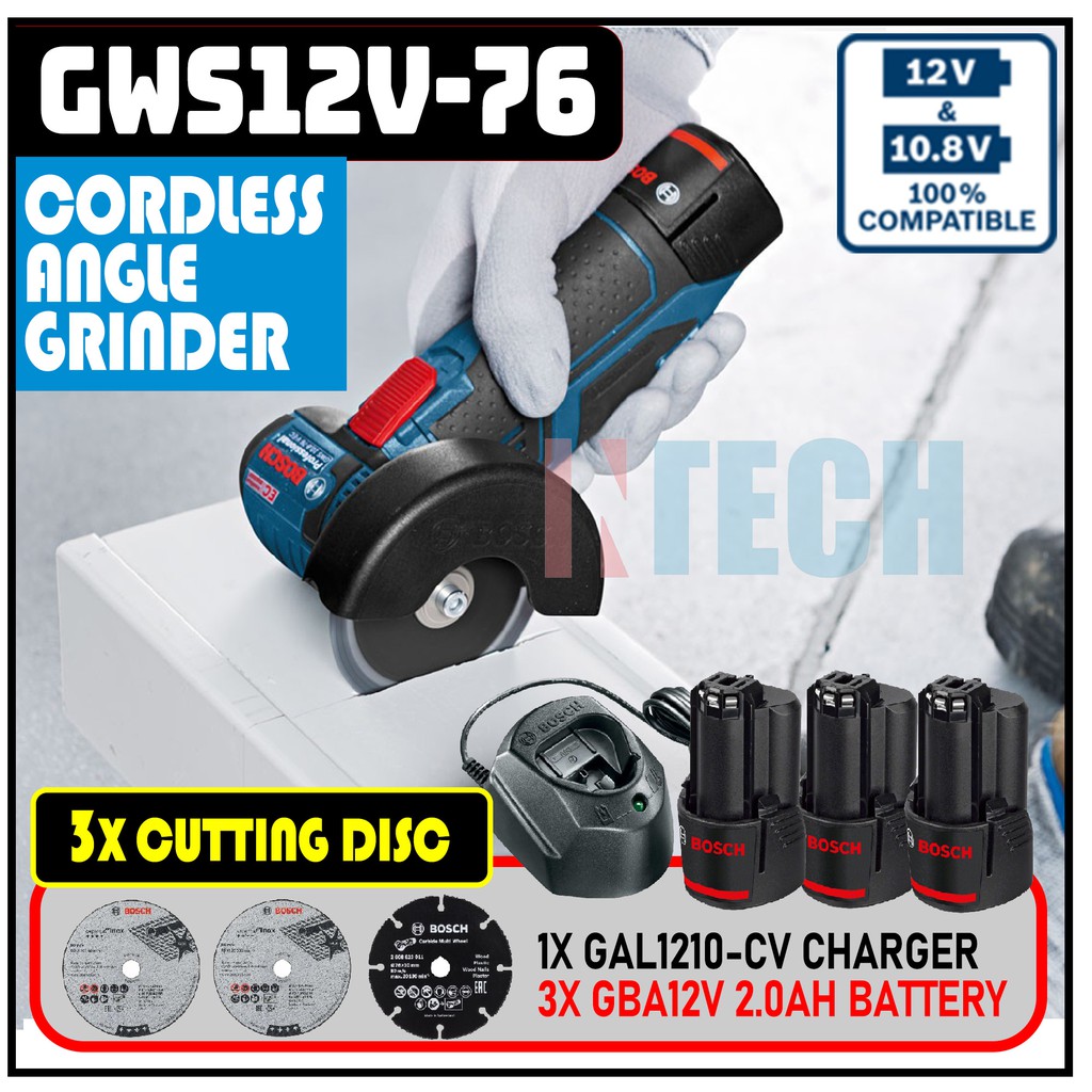 GWS 12V-76 Cordless Angle Grinder