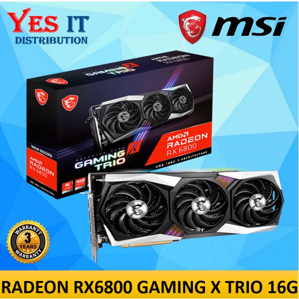 MSI Radeon RX6800 / RX 6800 GAMING X TRIO 16G 16GB GDDR6 GRAHIC