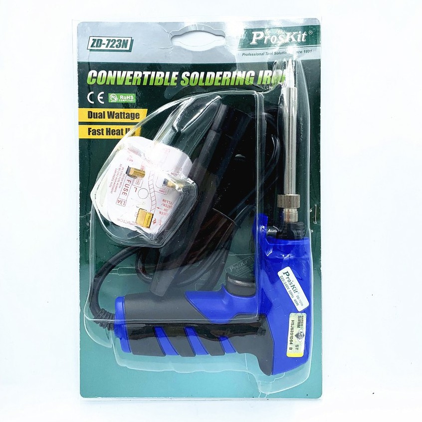 Pro'sKit ZD-723N Dual Wattage Convertible Soldering Iron with UK 3 Pin ...