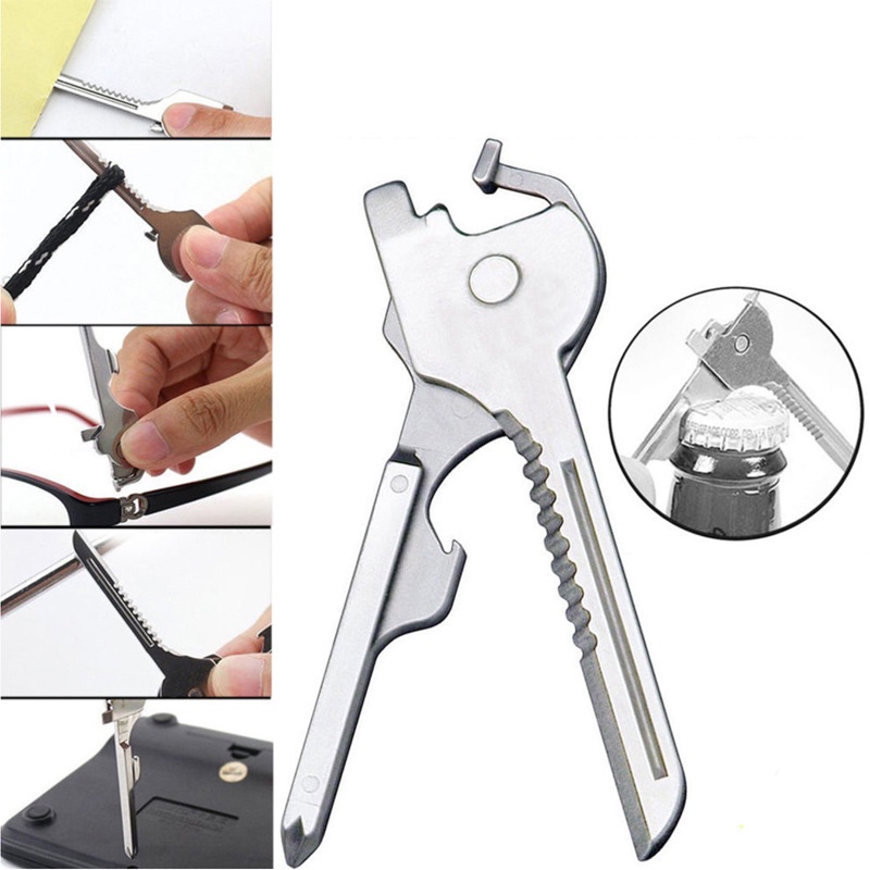 6 in 1 Multi-functional Stainless Utili-Key Key Ring Pocket Opener ...