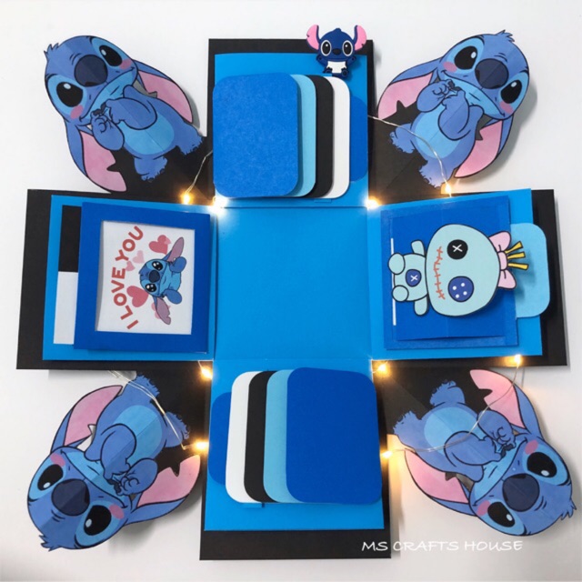 Stitch Explosion Box FREE 18photos Gift Box DIY Surprise Box 史迪奇爆炸盒礼物盒 ...