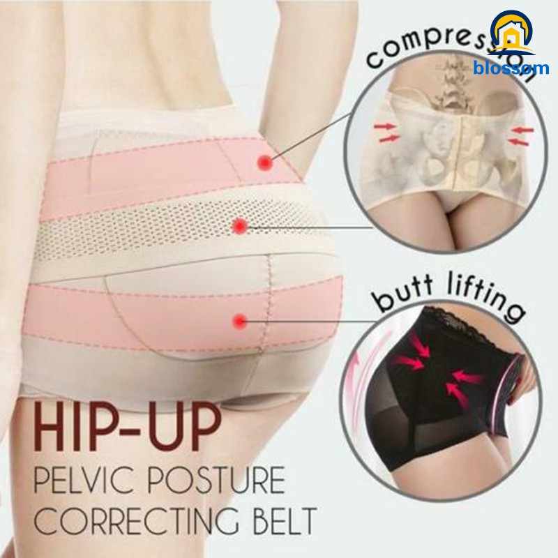 Hip-Up Pelvic Posture Correcting Belt Support Band Breathable Women  Maternity Bengkung Moden Postpartum Abdomen Belt Shapewear Corset black;S