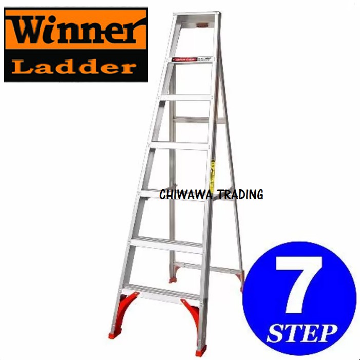 Winner 7 Steps Aluminium Single Sided Step Ladder House Domestic ...