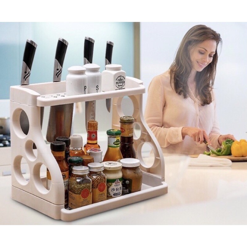 Rak Simpan Barang Dapur / 2 Tier Kitchen Organizer Storage Rack / Rak ...
